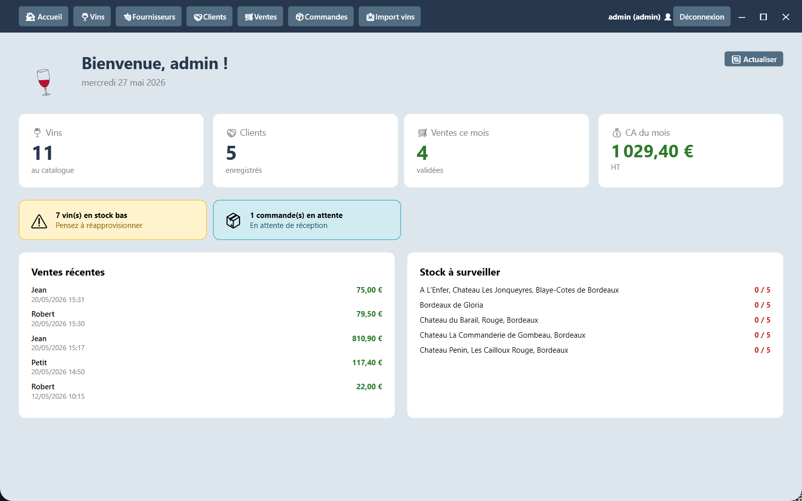 Caviste App - Gestion de cave
