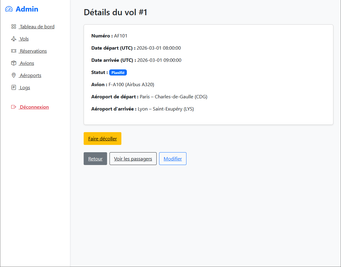 Flying Web - Application Web de gestion